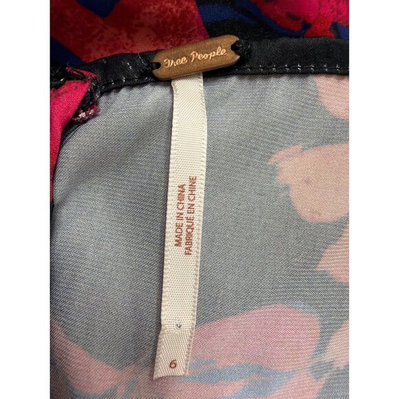 Free People Womens Black Floral Midi Dress Sleeveless Lightweight Size 6 - Picture 7 of 12